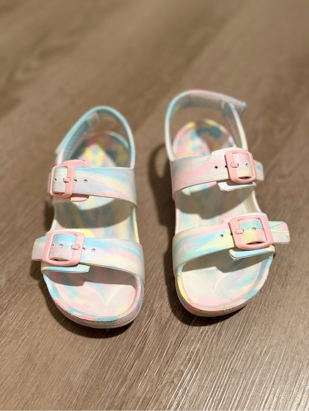 Cat & Jack Pastel Tie-Dye Double Strap Sandals - Multi